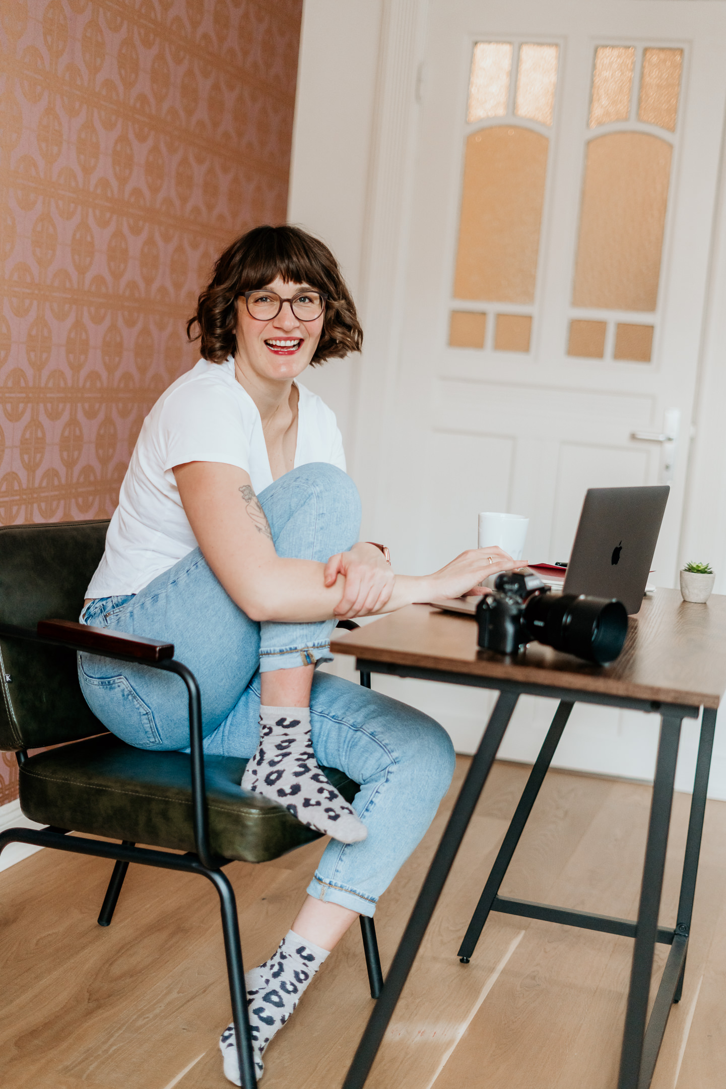 Girl Taking Photo Using a Camera